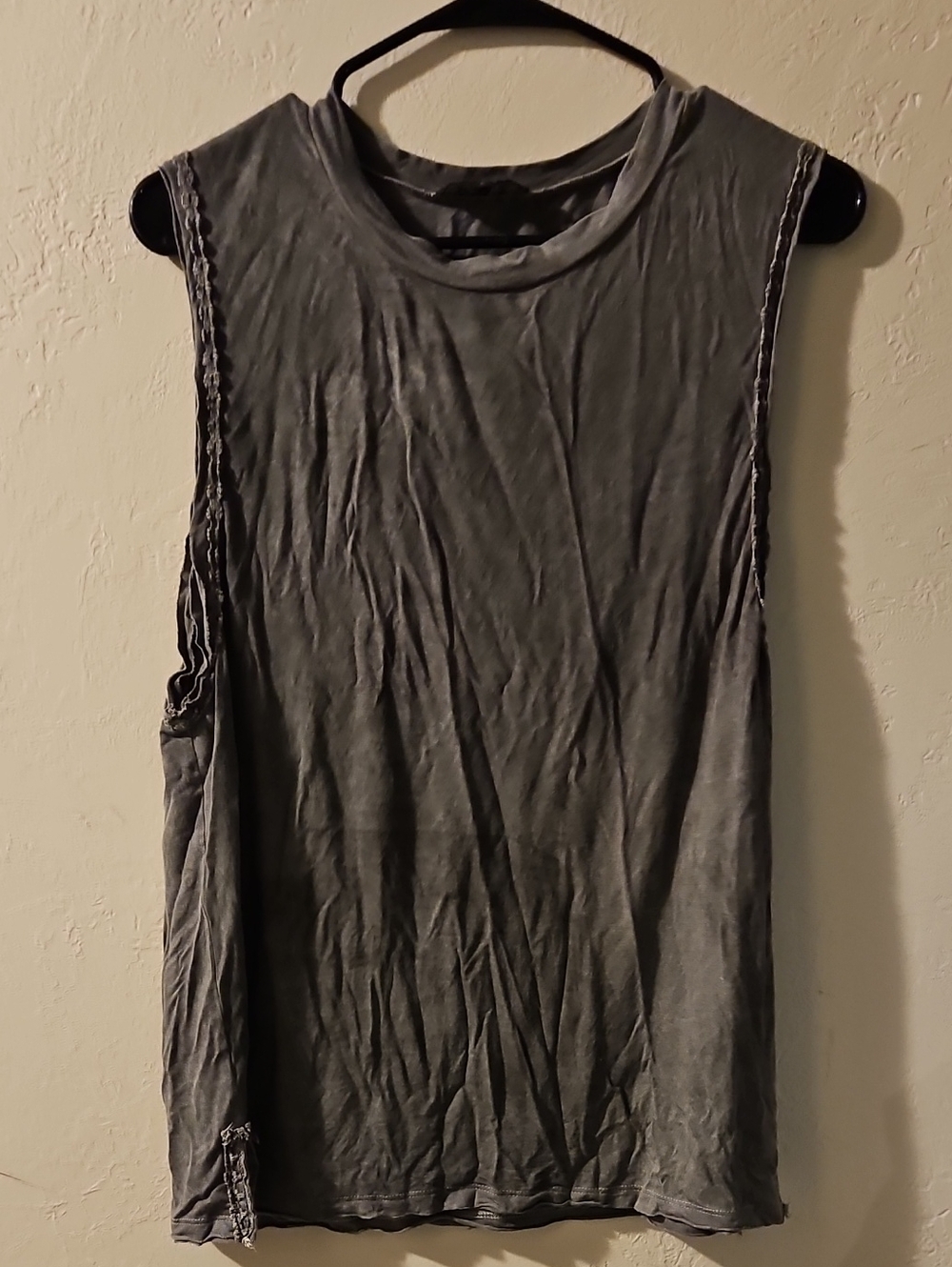 POL Washed Charcoal Gray Muscle Tee